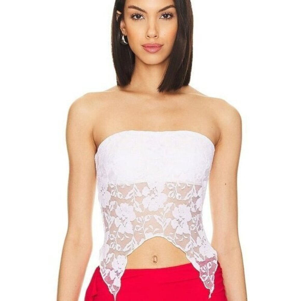 MORE TO COME Strapless Top - White